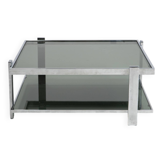 Chrome and Glass Coffee Table, Italy, 1970s