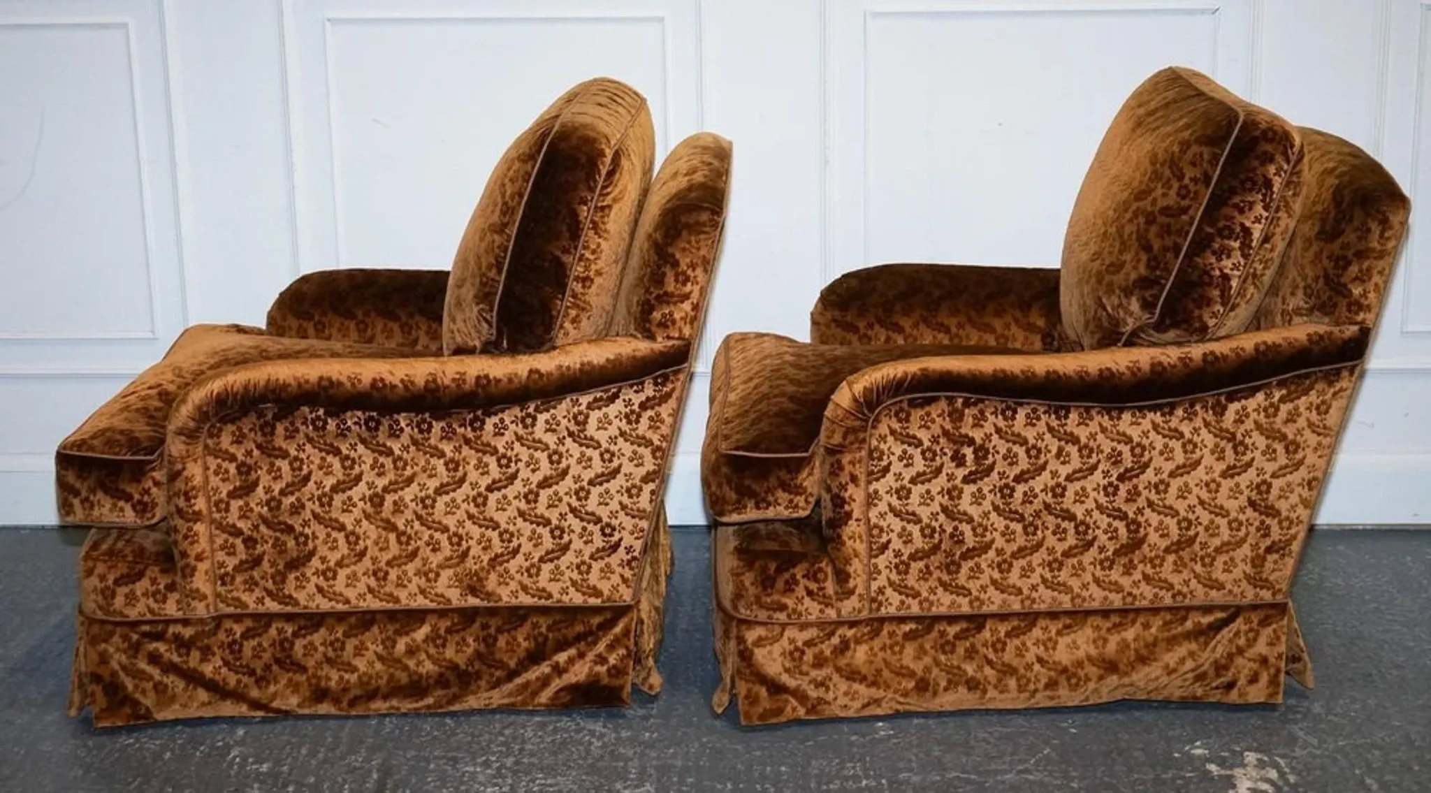 Connaught Vintage Velvet Armchairs by Dudgeon London, Set of 2