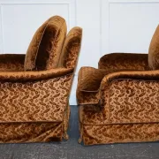 Connaught Vintage Velvet Armchairs by Dudgeon London, Set of 2