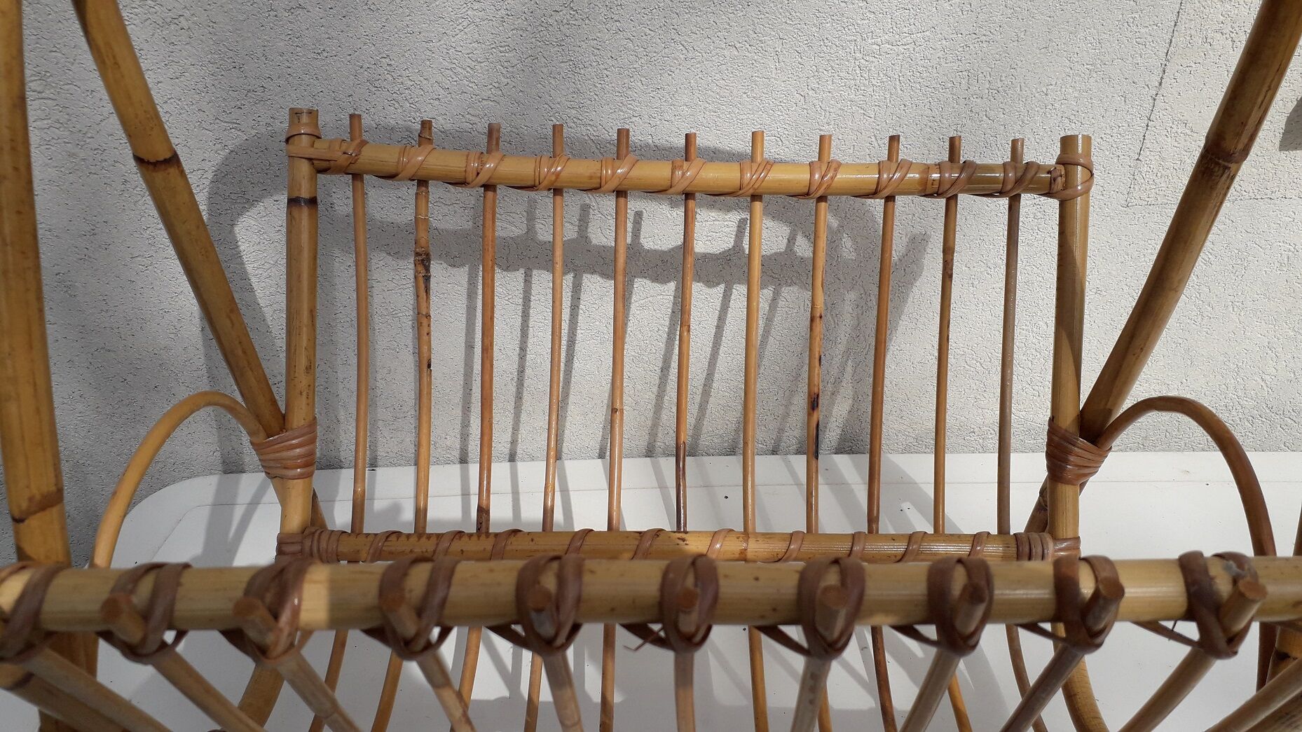 Rattan magazine holder