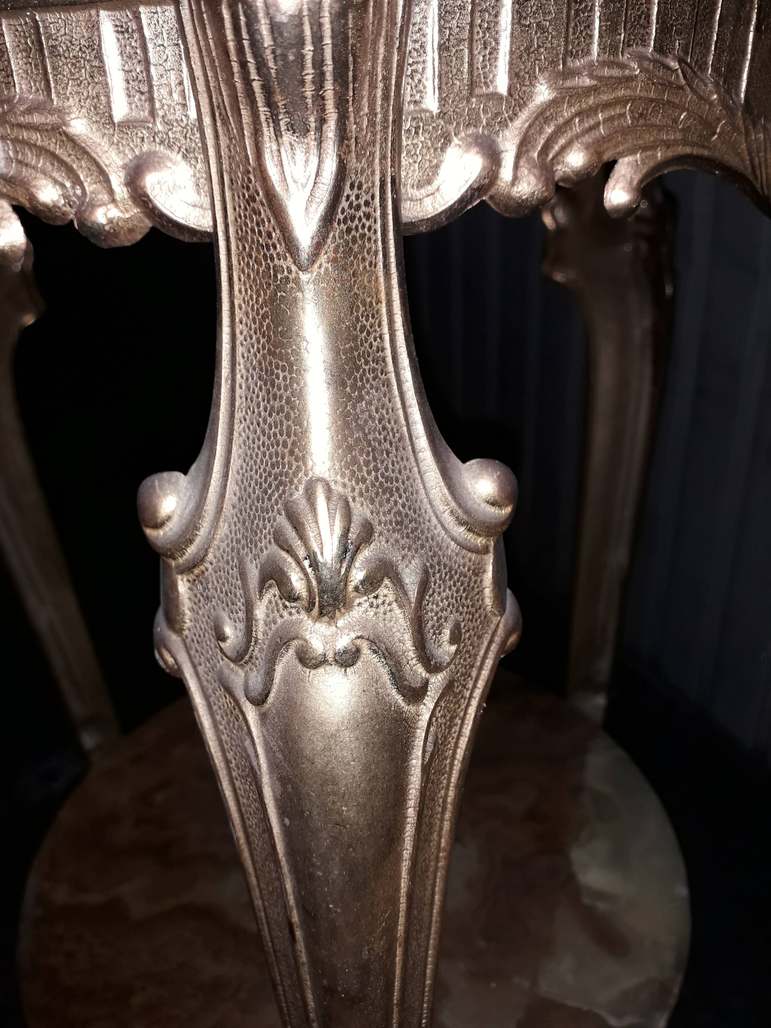 Napoleon III brass table and onyx
