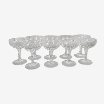 Lot of 9 champagne glasses