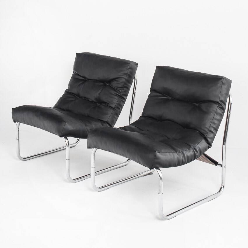 Pair of Pixi armchairs by Gillis Lundgren for IKEA. Sweden, 1970s