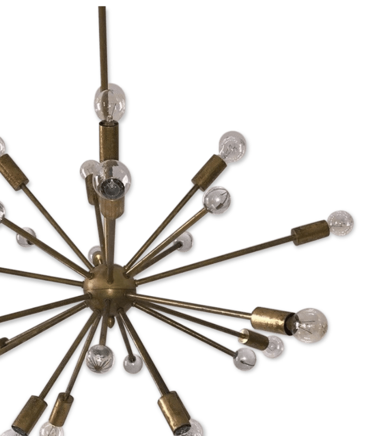 chandelier sputnik 24 arm brass and murano glass