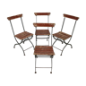 1920s set of four folding garden chairs, czechoslovakia