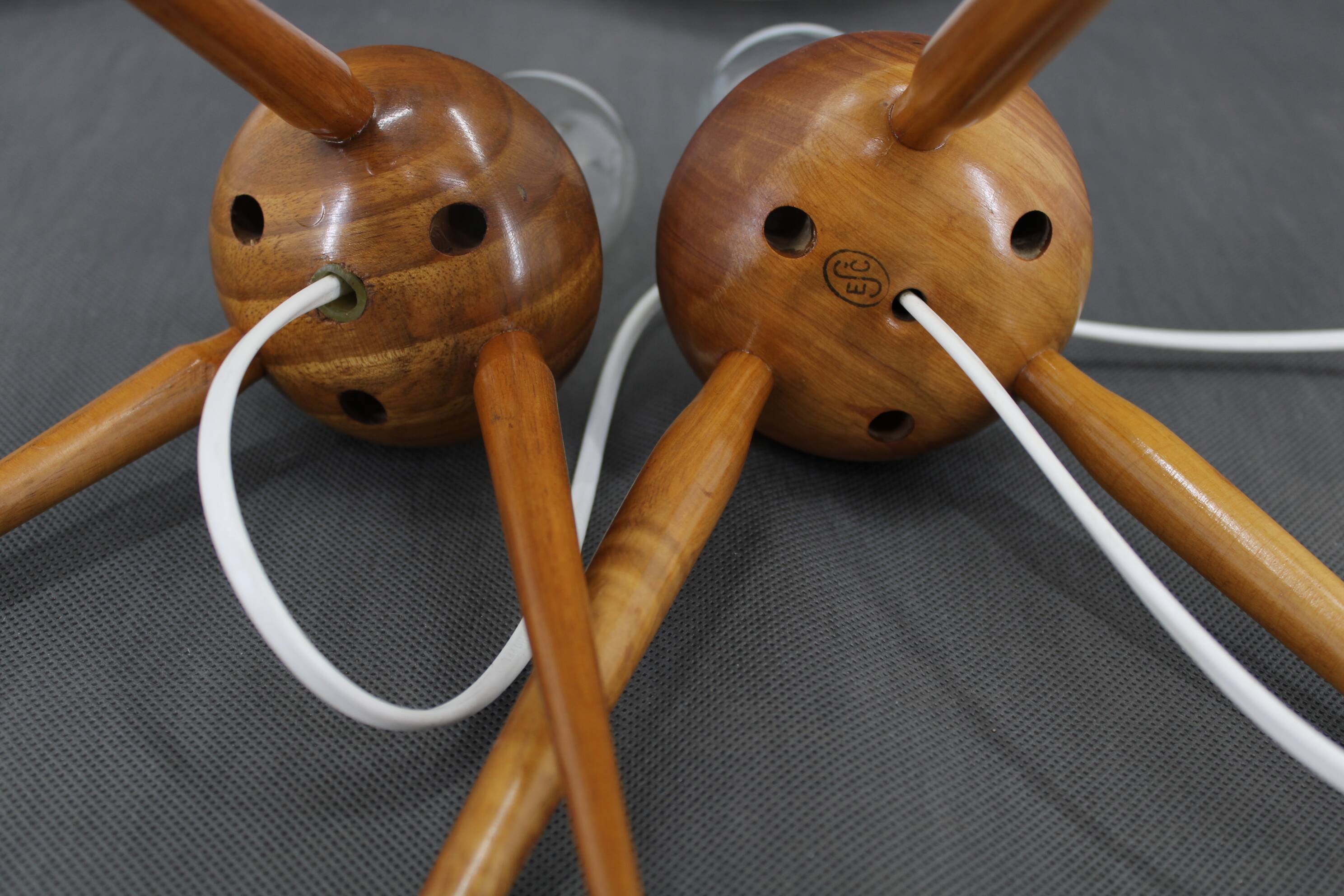 1960s pair of table lamps by uluv , czechoslovakia