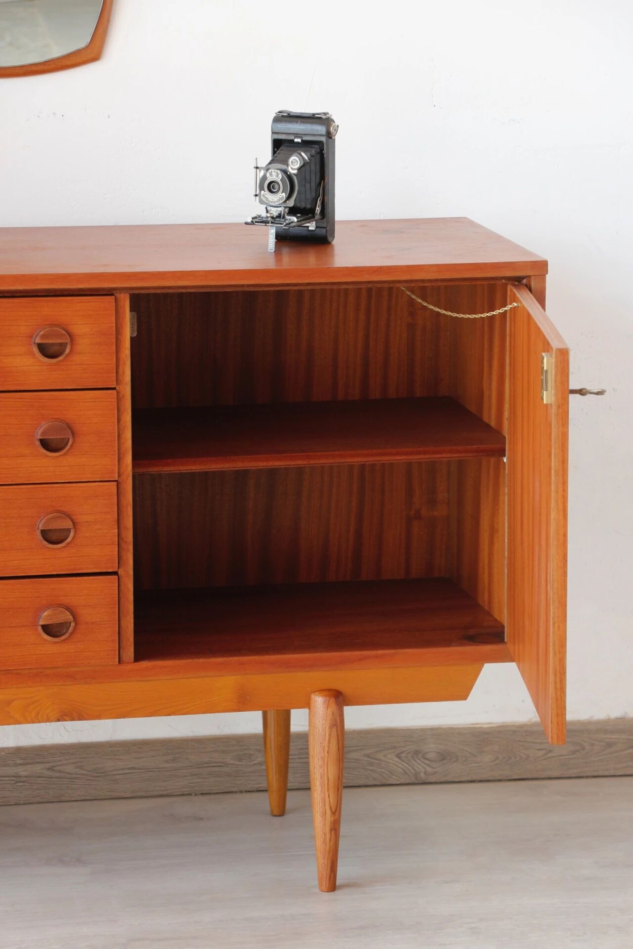 Vintage Scandinavian teak sideboard (220 cm)