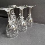 6 White wine or port glasses in blown, cut and engraved crystal