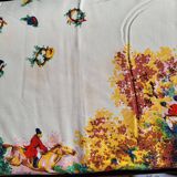 Vintage hunting tablecloth 145x125