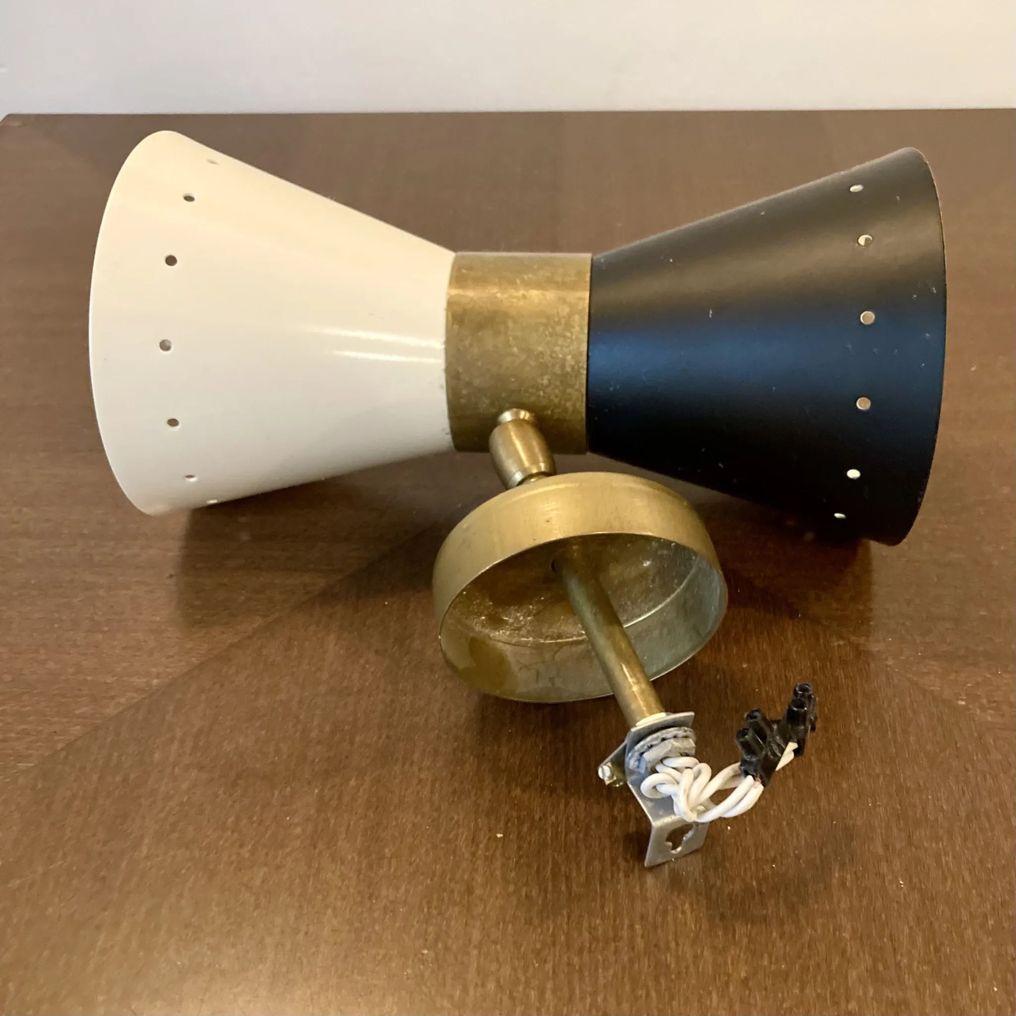 Vintage wall lamp "Diabolo" – 1950s style - black and white