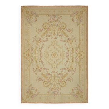 Handmade European Vintage Aubusson Kilim 301 cm x 440 cm