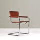 S34 dining armchair in cognac saddle leather by Mart Stam for Fasem, 1970s