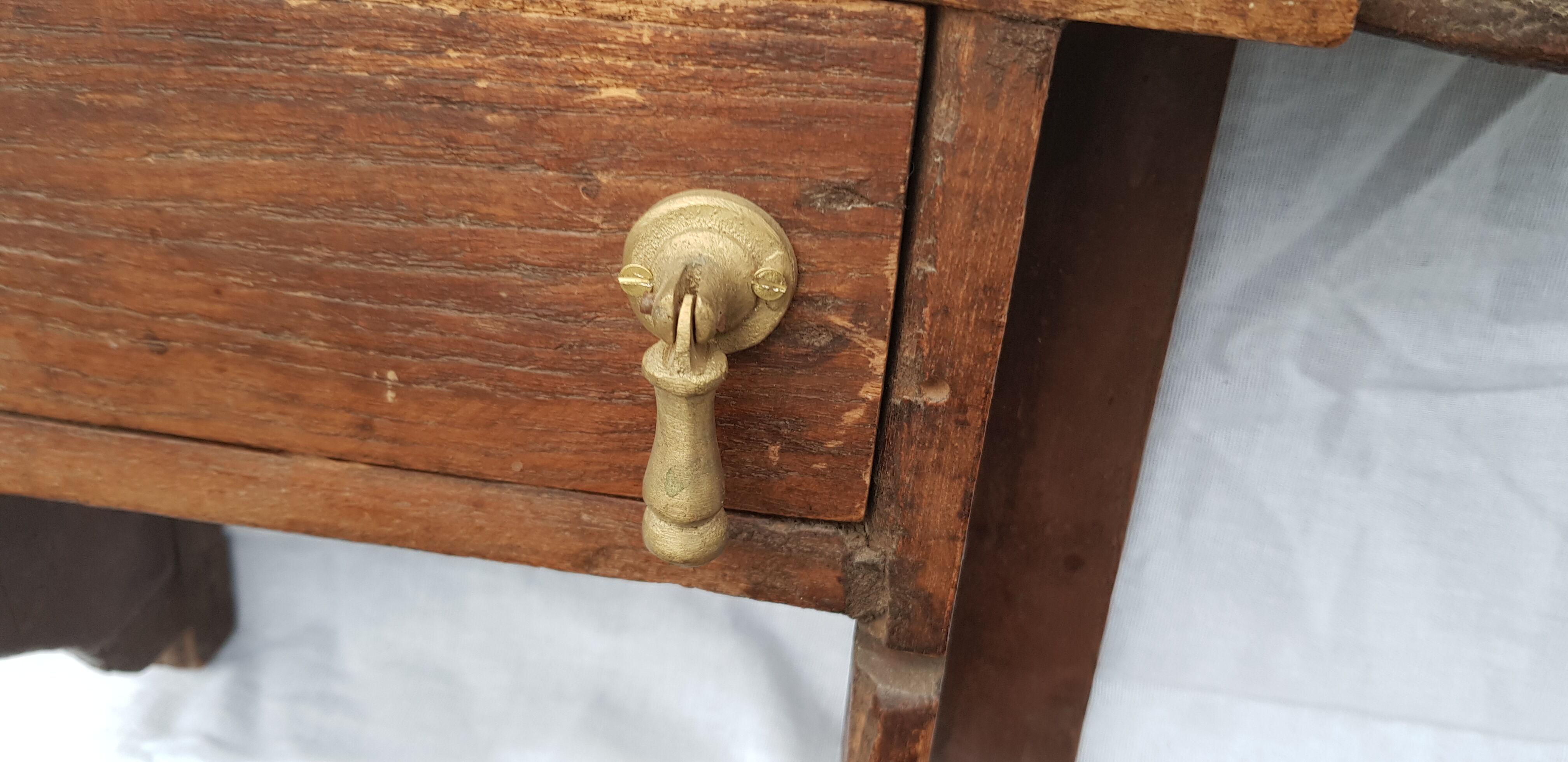 Old barber's mirror in teak