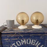 Pair of vintage globe wall lights