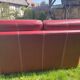 Red leather sofa