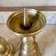Pair of solid brass candlesticks from the 19th century.