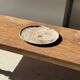 Petrified wood catchall or dish, grey with black rim, D29.5x25.5 -3321