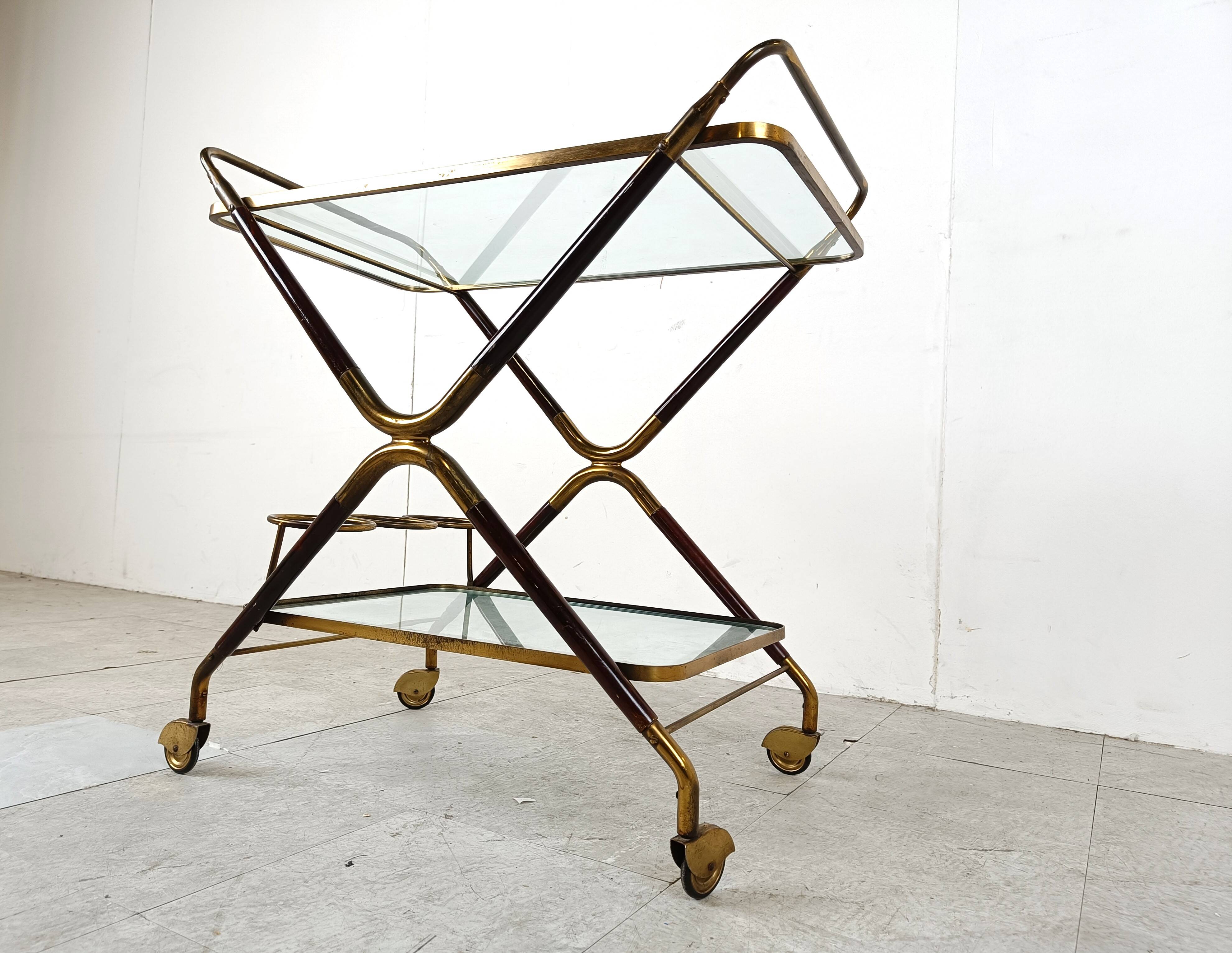 Vintage italian serving trolley style Cesare Lacca, 1950s