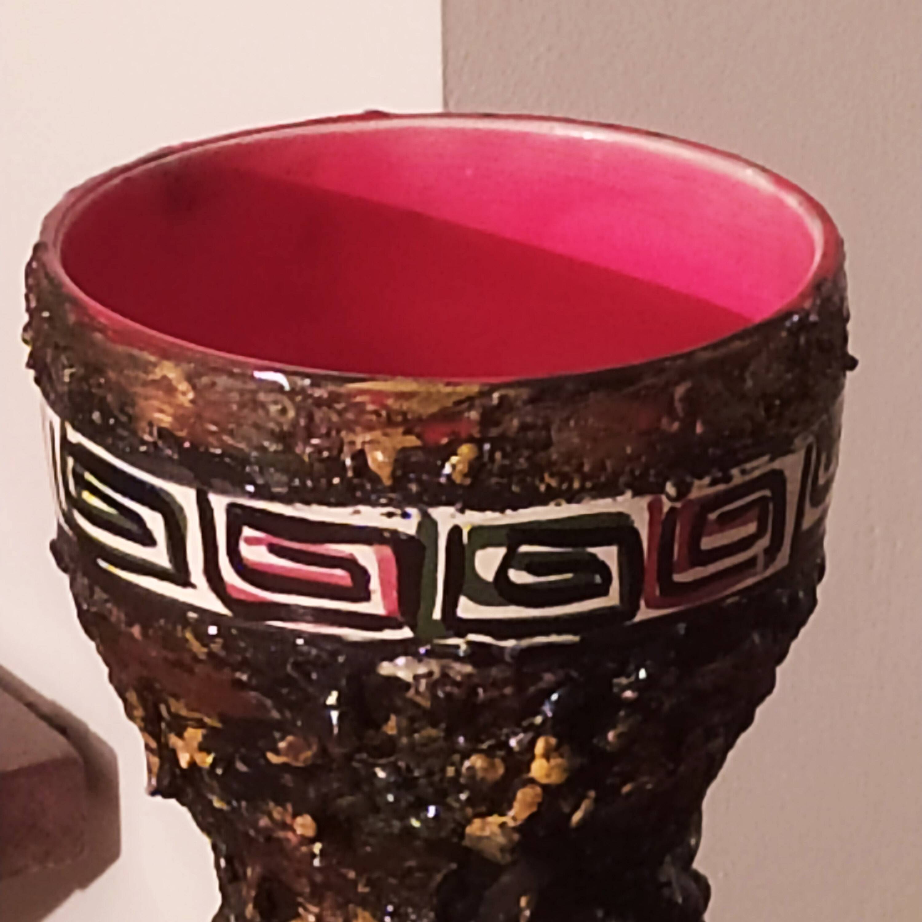 Vintage lava and ceramic vase from the 50s/60s