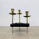 Mid century candle holder brass and lucite , 1970s