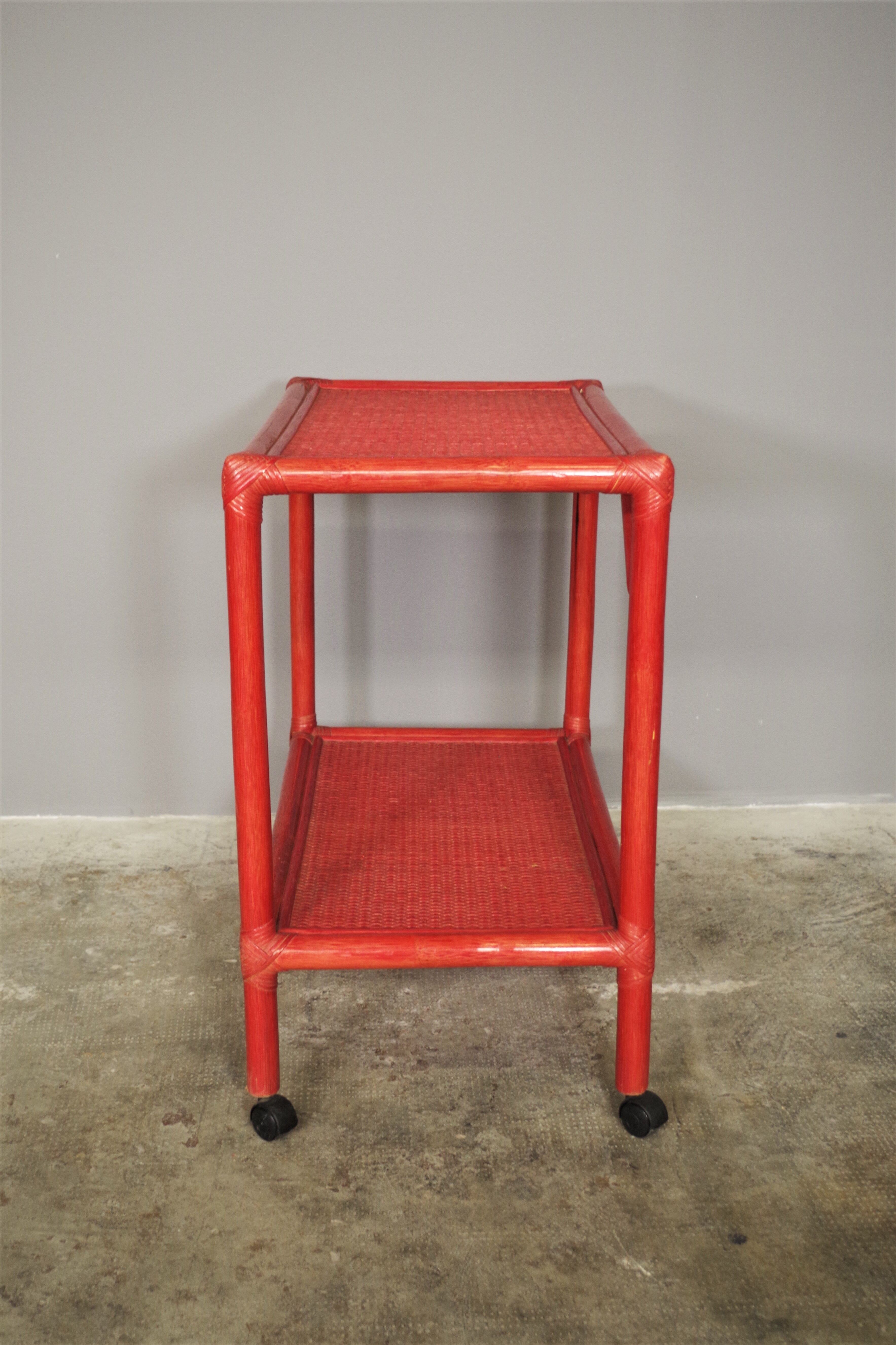 Bamboo drink cart, 80s