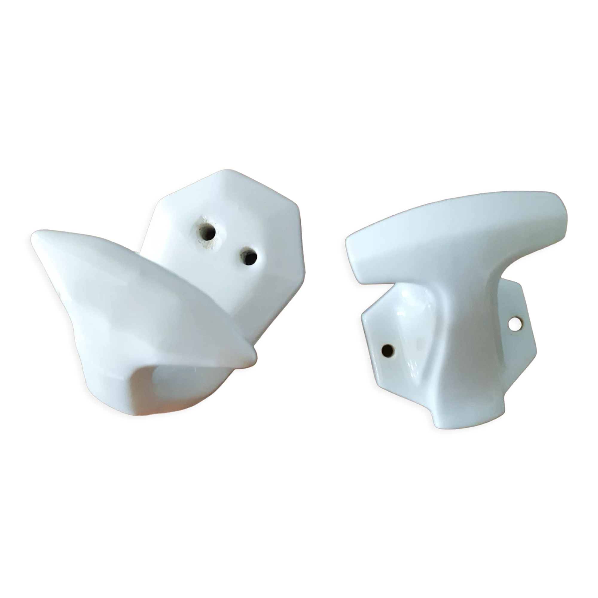 White porcelain hooks
