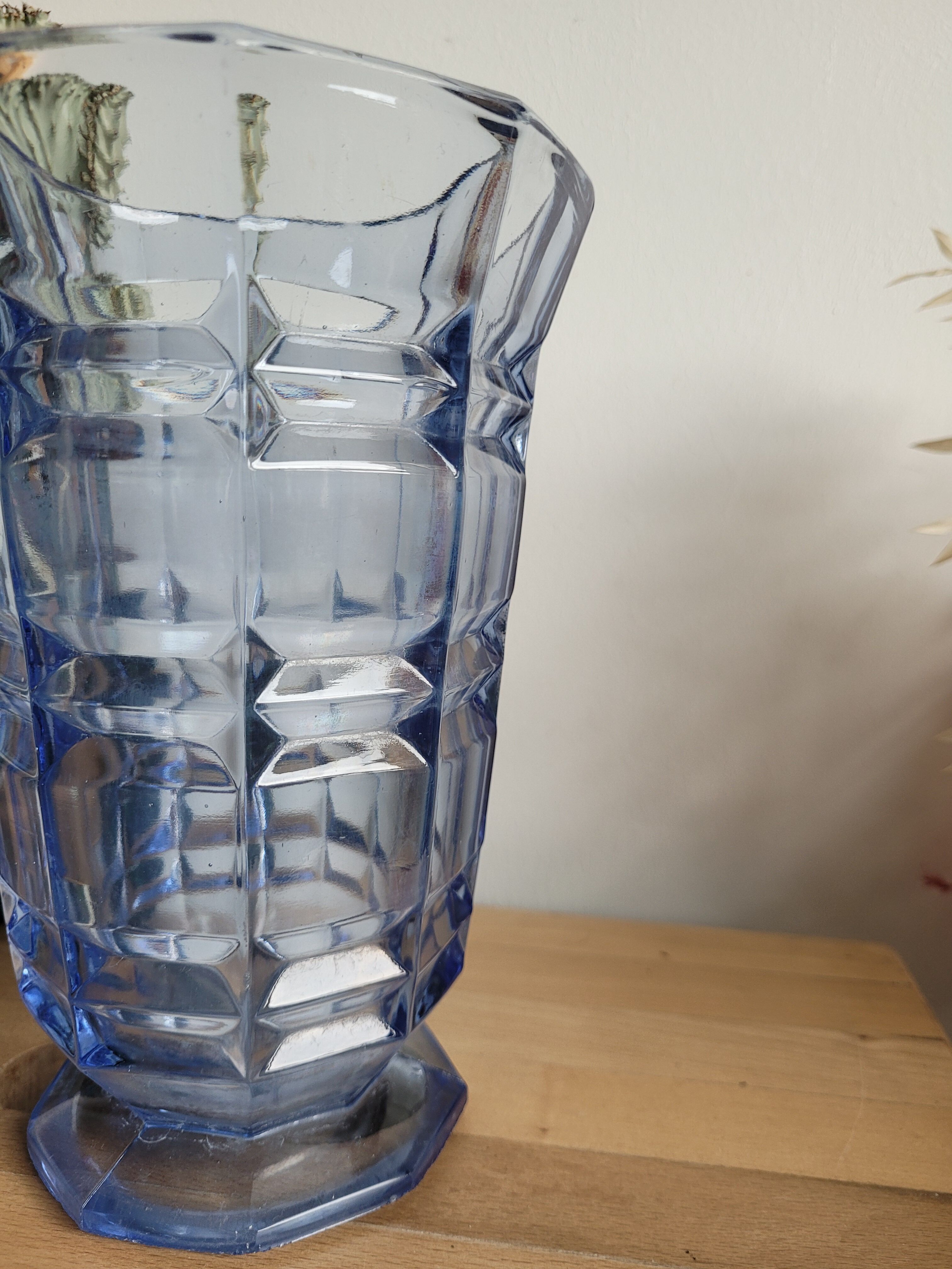 Blue art deco vase