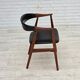 1960s, Danish armchair. Teak wood, black artificial leather.