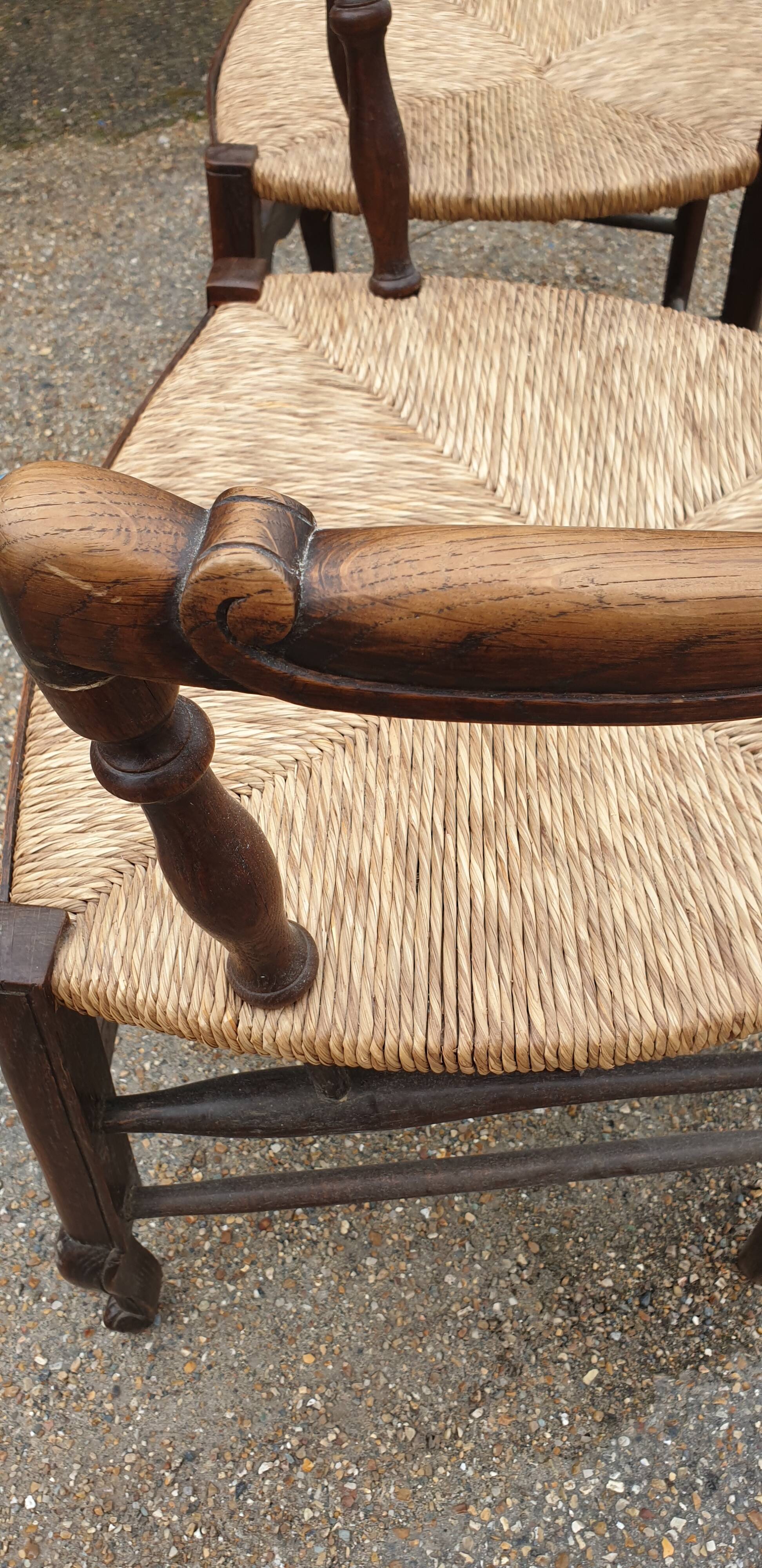 Pair of rustic Provençal armchairs