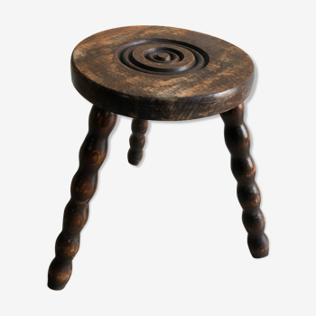 Wood tripod stool