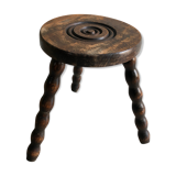 Tabouret tripode bois