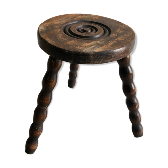 Tabouret tripode bois