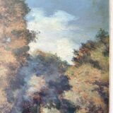 Antique painting of a forest landscape signed S.Gautier