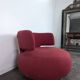 Roche Bobois swivel chair in red fabric with 2000s patterns.