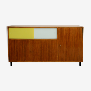 1960s sideboard with colored sliding doors