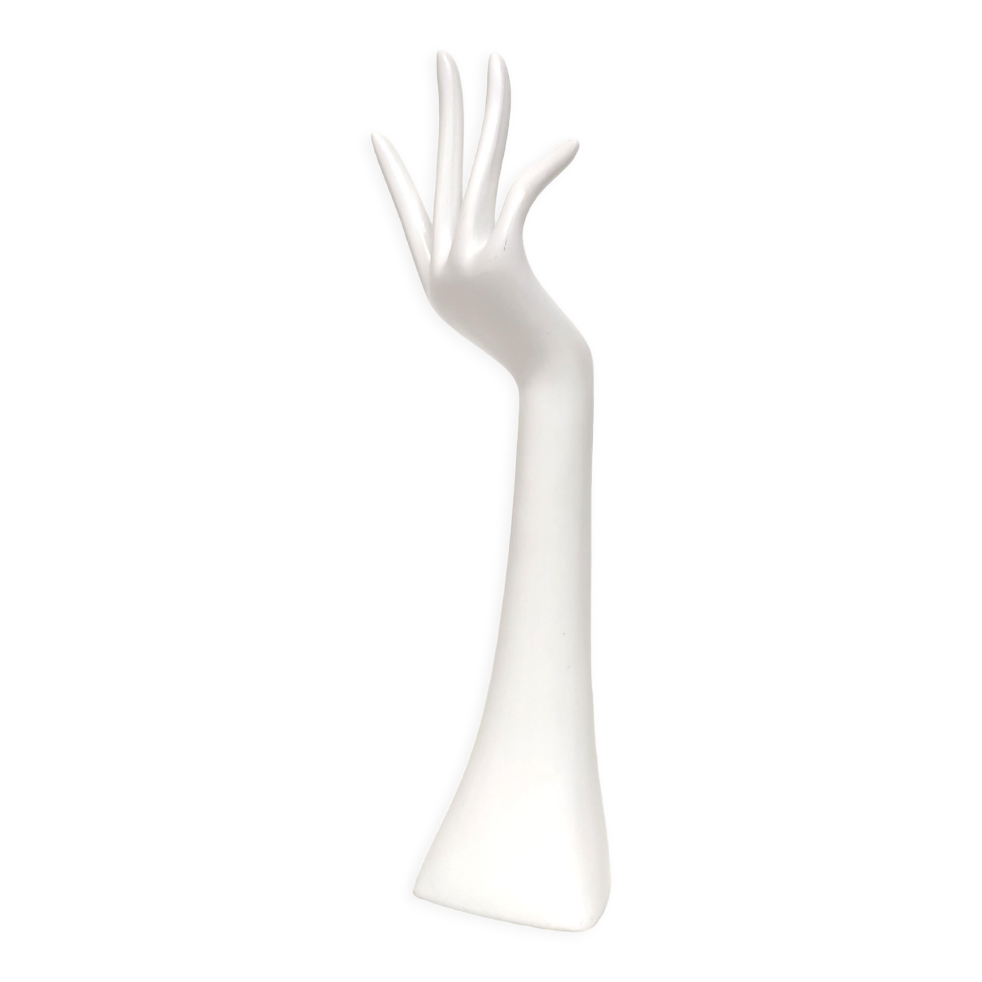 Hand ring holder jewelry in white resin