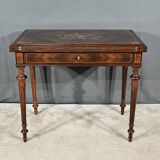 Table à système en marqueterie, style louis xvi – 2ème moitié xixe