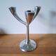 Vintage aluminium candlestick duo