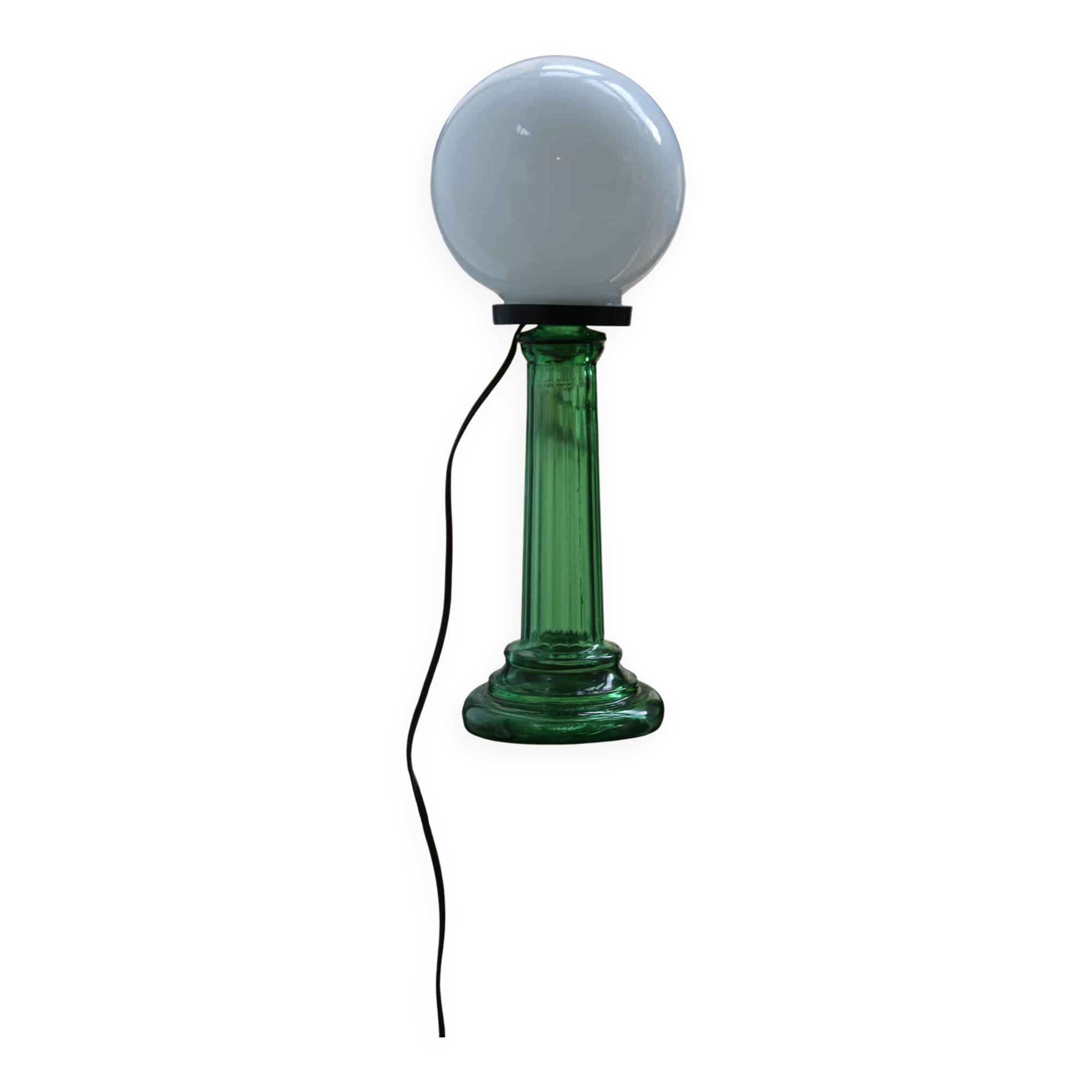 Upcycled opaline lamp