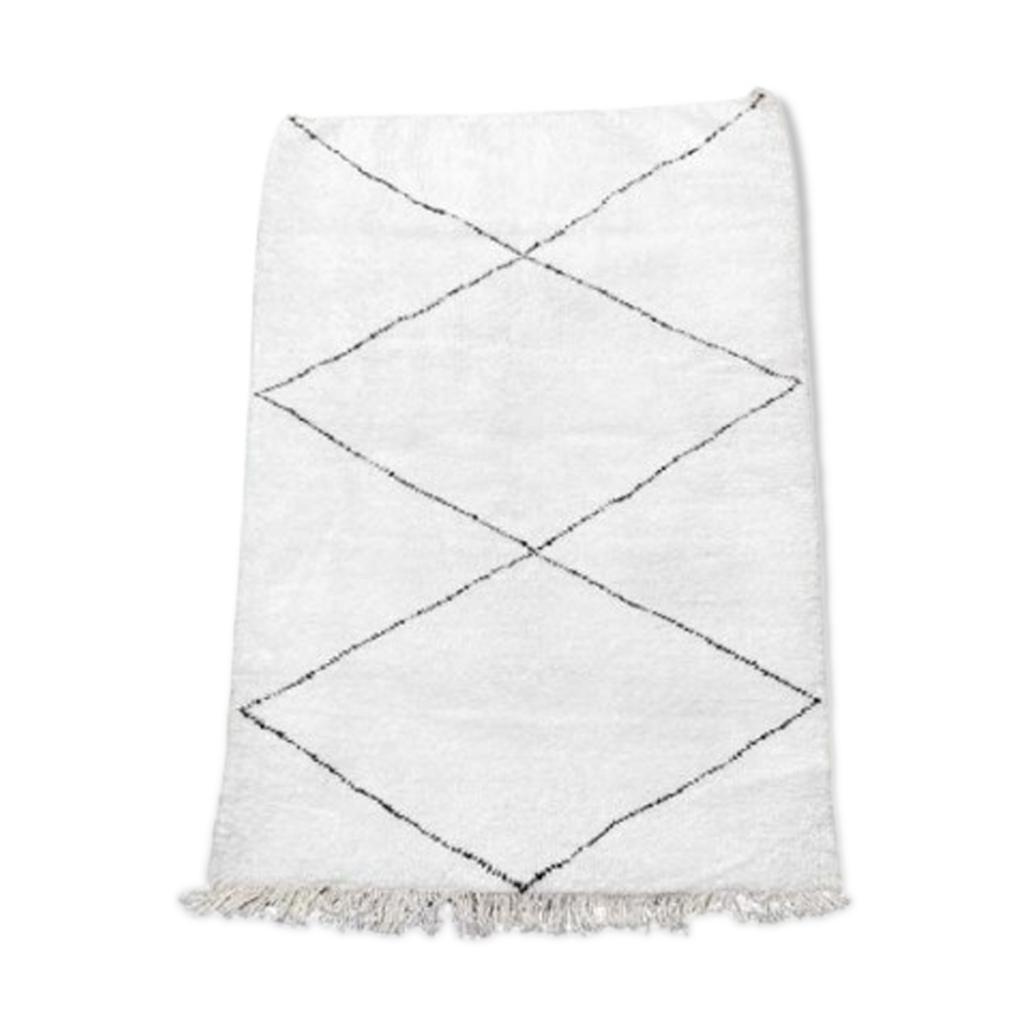 Berber carpet white and black moroccan 150x220