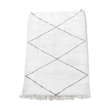 Berber carpet white and black moroccan 150x220