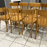 Set of 8 vintage 1960s bistro chairs