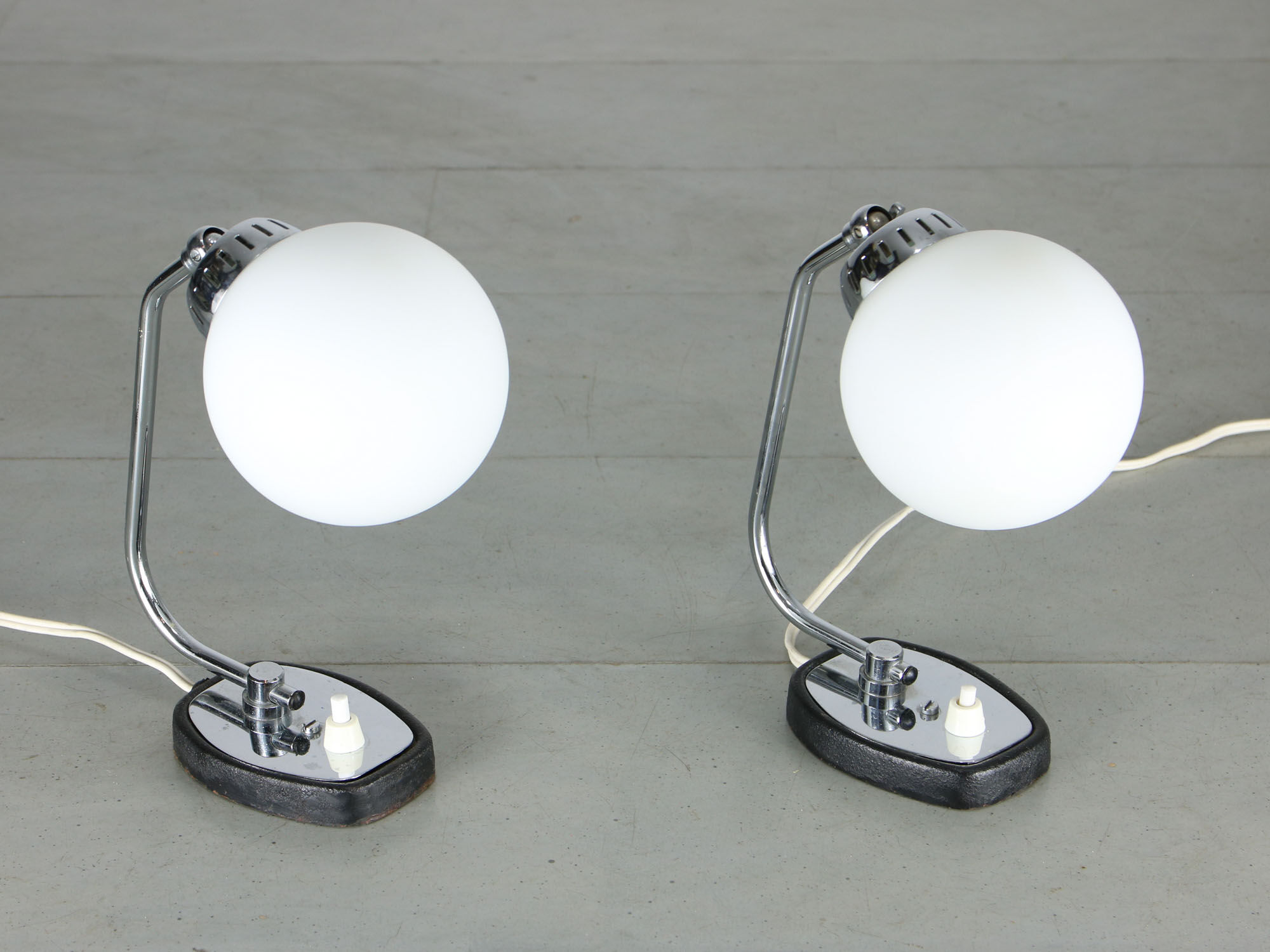 Vintage Italian Chrome Bedside/Table Lamps, set of 2