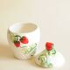Vintage Biscuit Jar in Majolica - Strawberry Pattern Sweet Jar