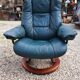 Fauteuil vintage ekornes cuir vert