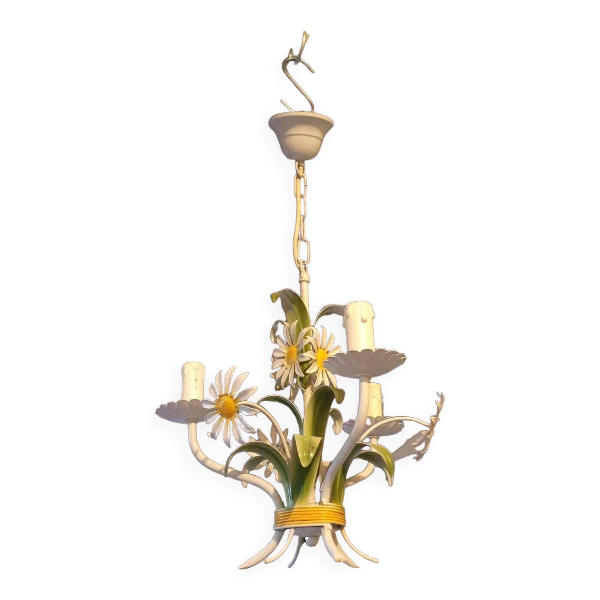 Wrought iron flower chandelier