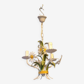 Wrought iron flower chandelier
