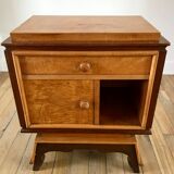 table de chevet en loupe d'orme art déco années 30
