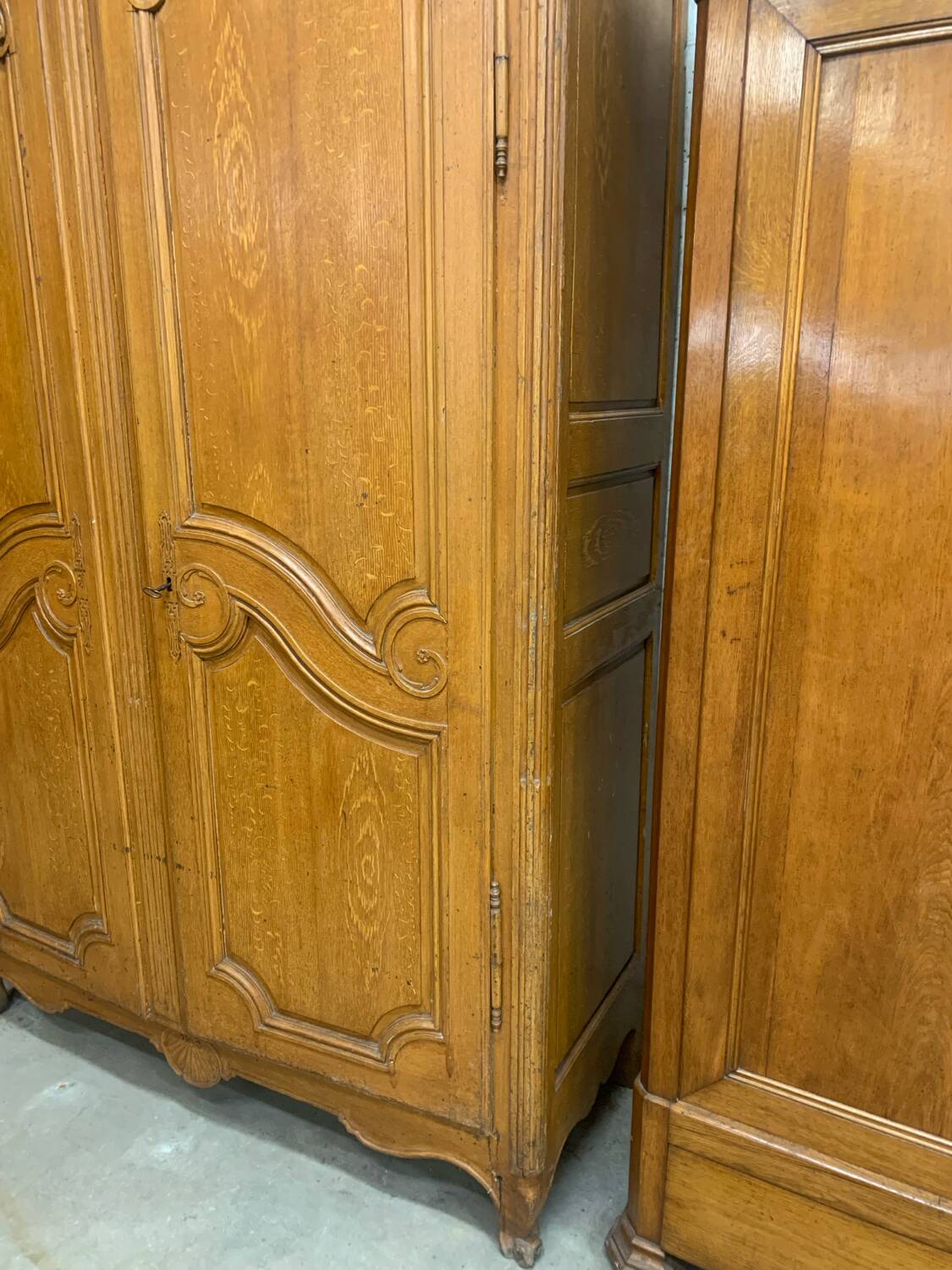 Old wardrobe, painted faux wood 19th century