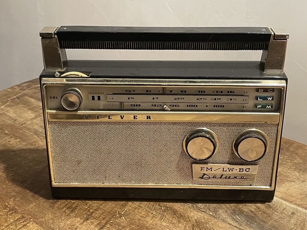 Silver vintage Japanese radio